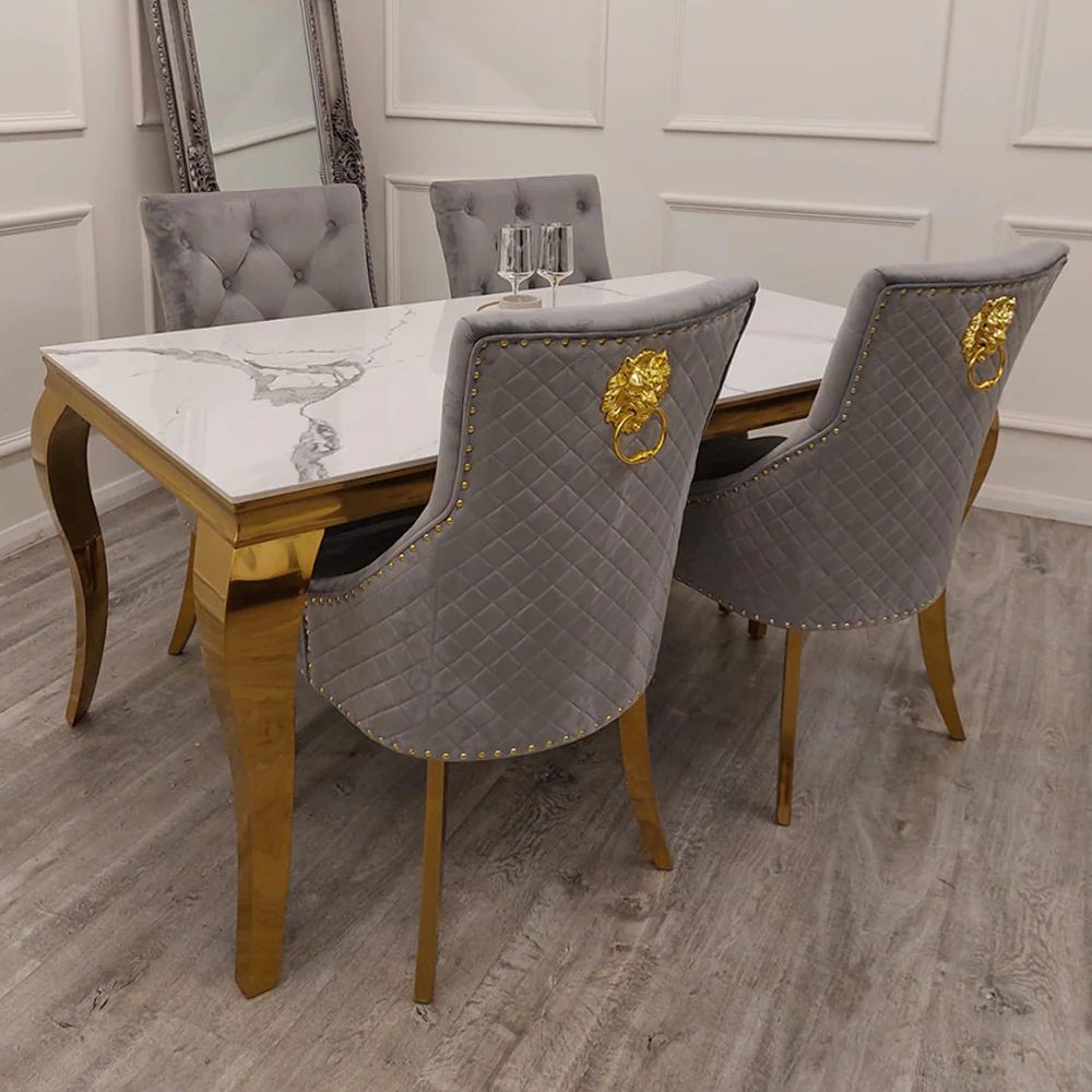 Lovemybedss Alara Gold Dining Table