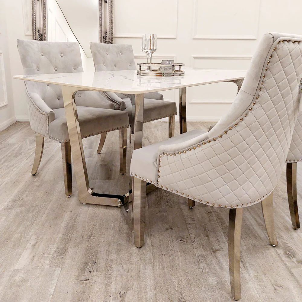 Lucia Polar White Stone Dining Table 1.6M