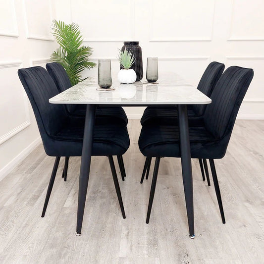 Lovemybedss Titan Black Sintered Stone Dining Table 1.4M