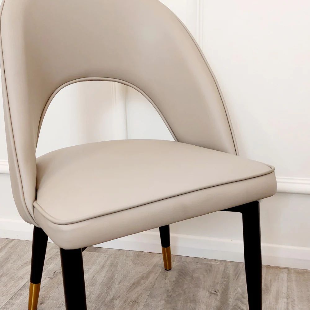 Lovemybedss Astro Beige Leather Dining Chair