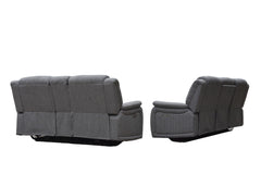 Electric Grey Fabric Recliner Set