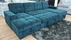Palermo U Shape Storage Sofa Bed - Blue