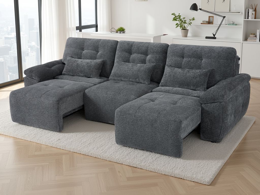 Dallas Electric Sofabed Grey 3 Seater