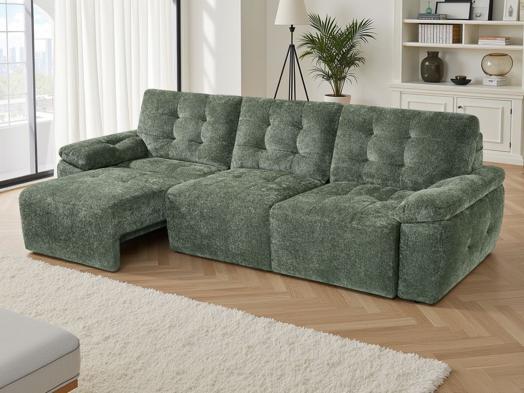 Dallas Electric Sofabed Green 3 Seater