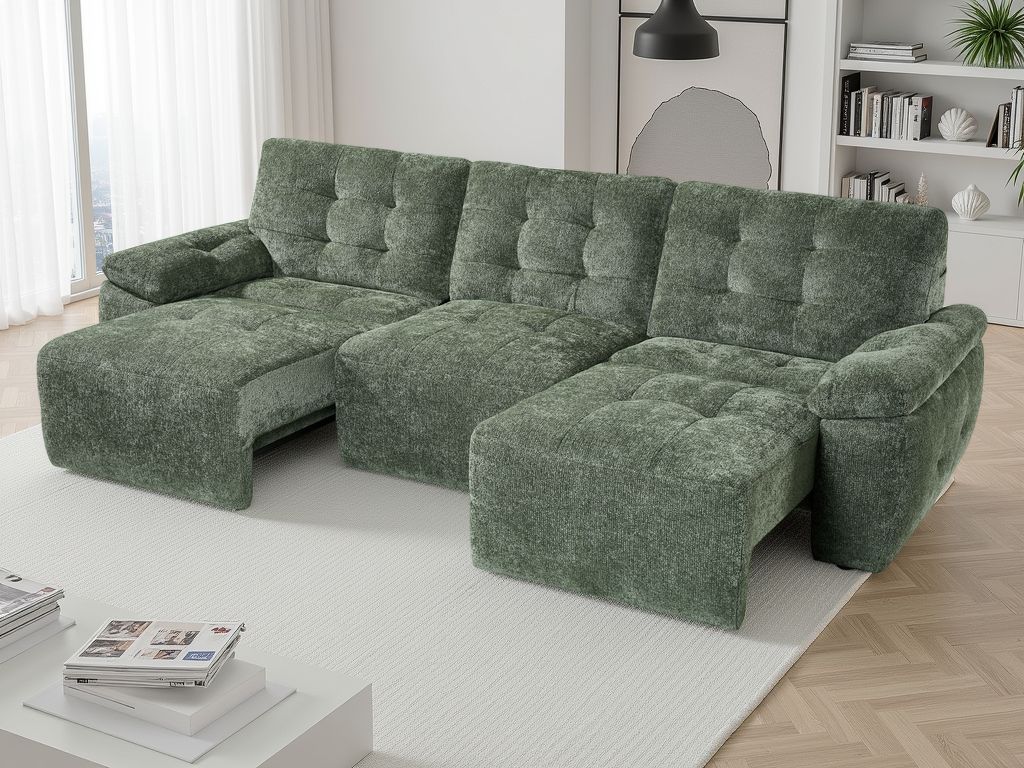 Dallas Electric Sofabed Green 3 Seater