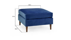 Whittaker Footstool Sofa- Blue