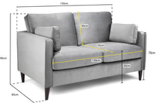 Whittaker Plush 2 Seater Sofa - Grey