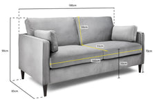 Whittaker Plush 3 Seater Sofa - Grey
