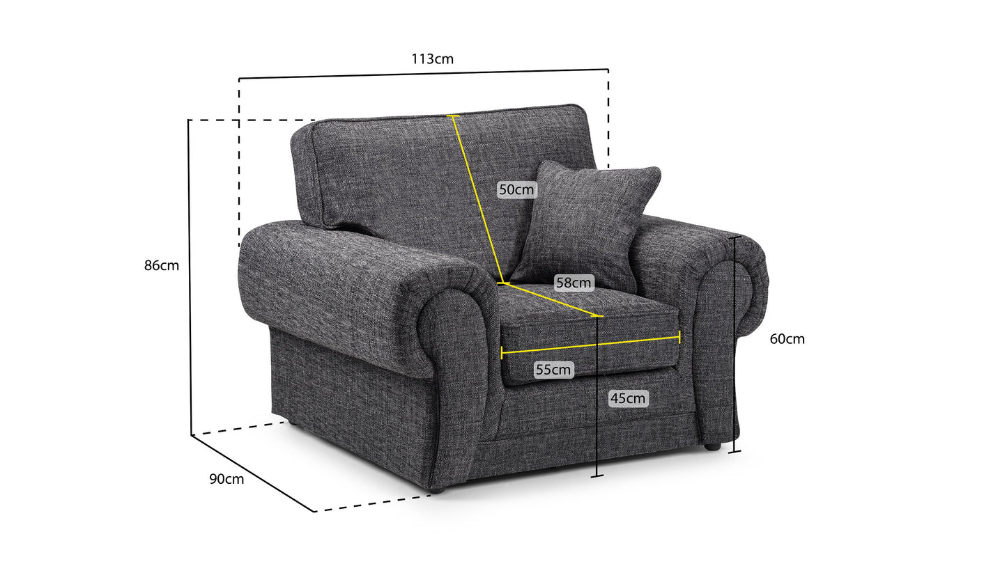 Wilcot Armchair Sofa - Grey