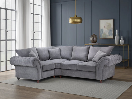 Windsor Fullback Sofa Grey Left Hand Facing Corner