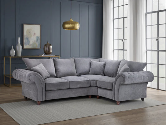 Windsor Fullback Sofa Grey Right Hand Facing Corner