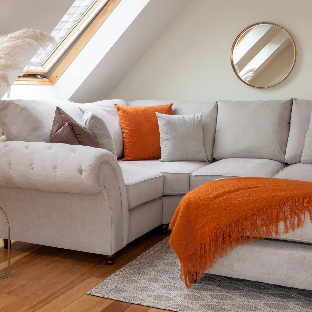 Windsor Fullback Sofa Stone Right Hand Facing Corner