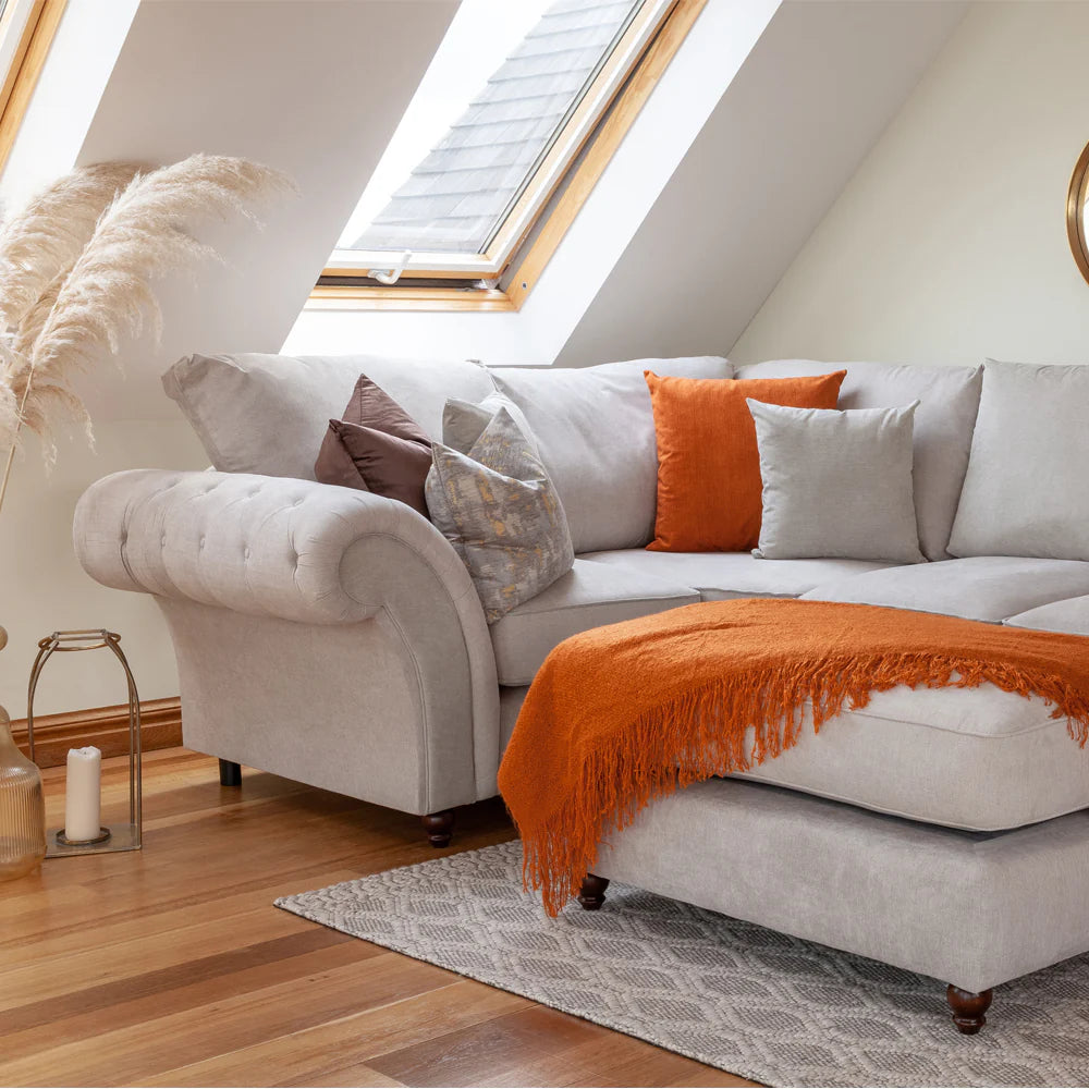 Windsor Fullback Sofa Stone Right Hand Facing Corner