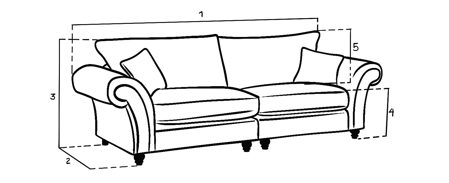 Windsor Fullback Sofa Stone 4 Seater