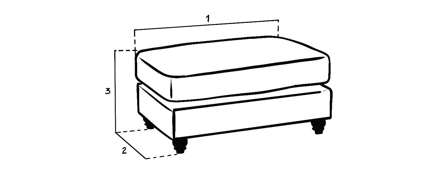 Windsor Fullback Sofa Stone Footstool