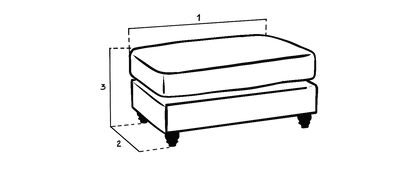 Windsor Fullback Sofa Stone Footstool
