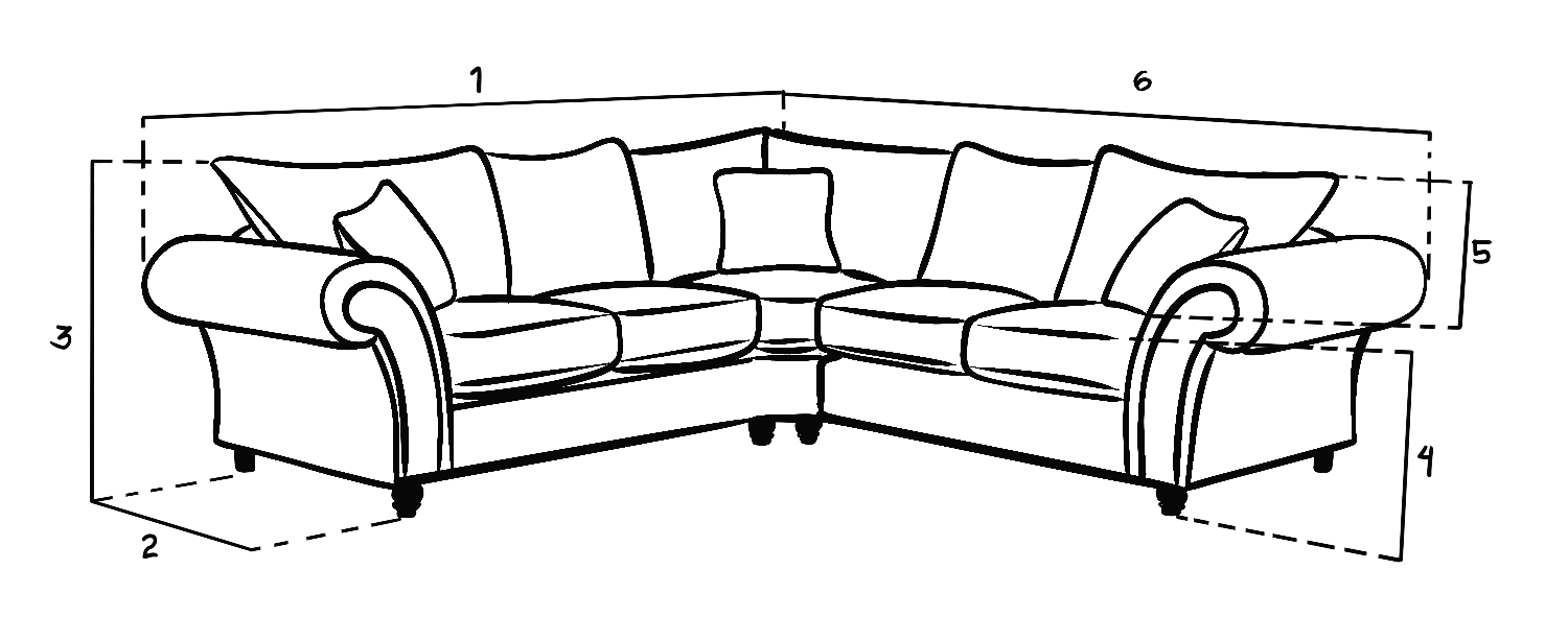 Windsor Fullback Sofa Stone Large Corner