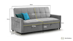 Zinia Plush 3 Seater Sofabed