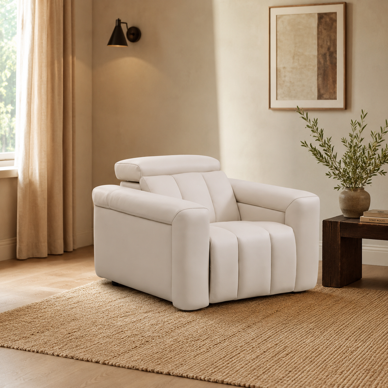 Ohio Cream Power Slider Recliner Armchair - Beige