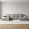 Alaya Storage U Shape Sofa Bed - Light Grey Chenille - main image