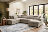August U Shape Style Storage Sofa Bed With Ottoman - Beige Chenille - Left Hand - product view 1