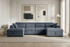 Alaya Storage U Shape Sofa Bed - Blue - living room view