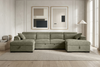 Alaya Storage U Shape Sofa Bed - Green - living room view