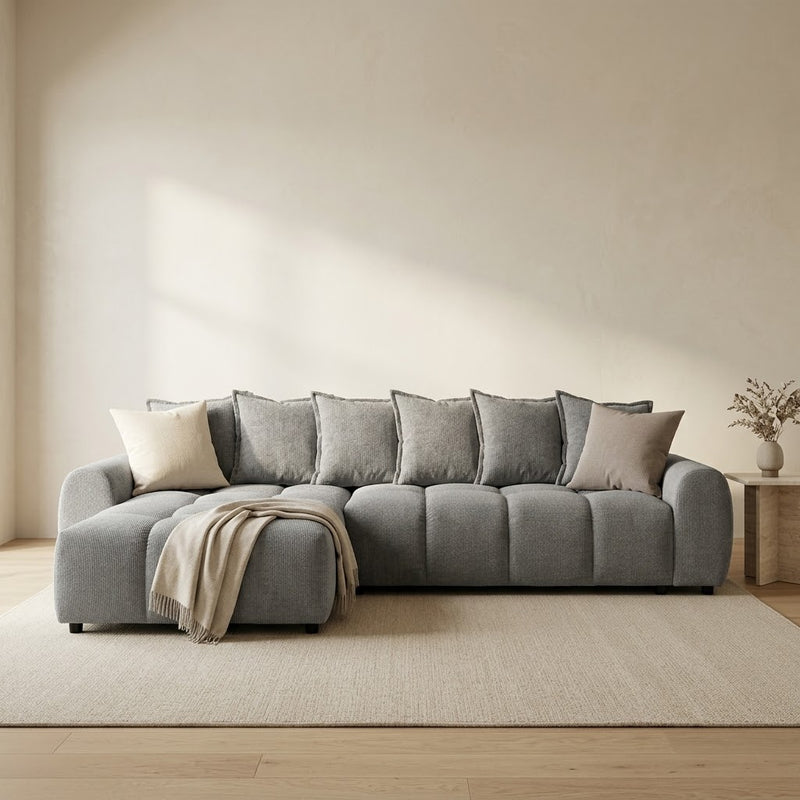 Albane Left Hand Corner Sofa - Grey