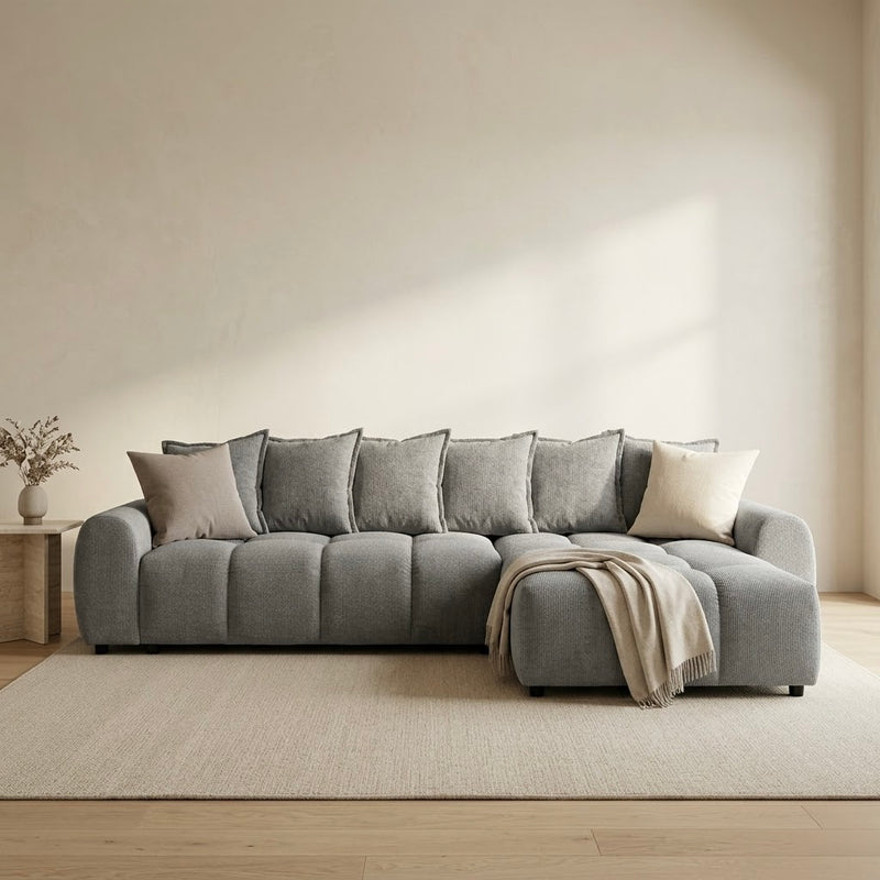 Albane Right Hand Corner Sofa  - Grey