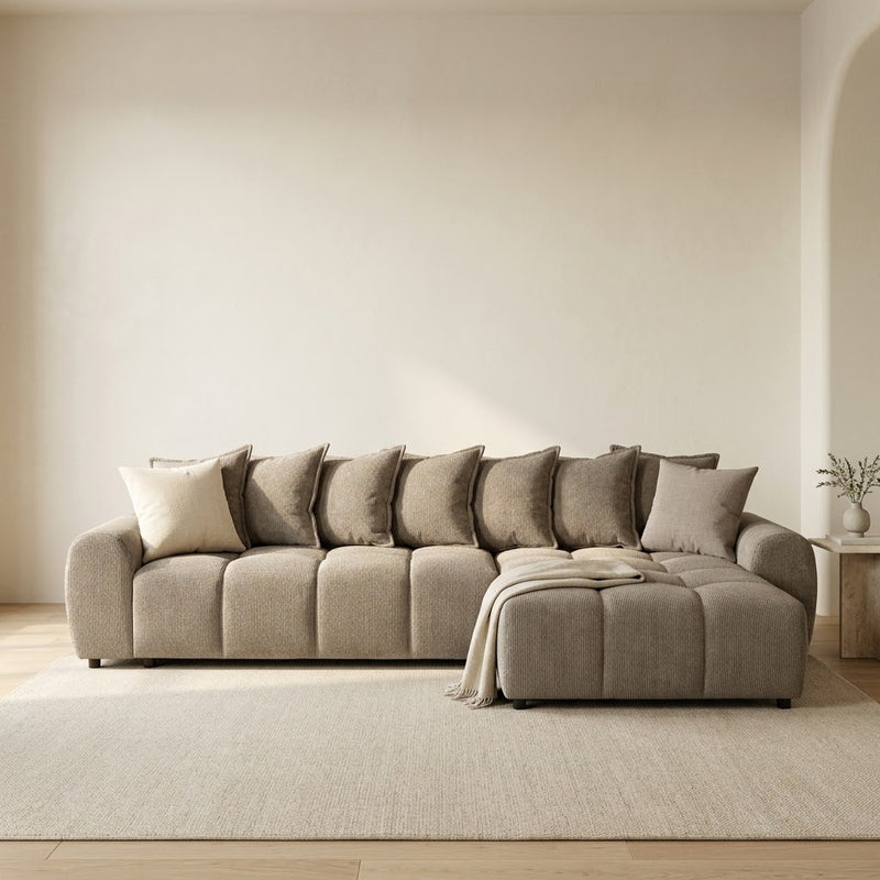 Albane Right Hand Corner Sofa - Mocha