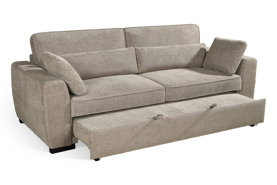 Alfie Beige Chenille Fabric 3 Seater Sofabed