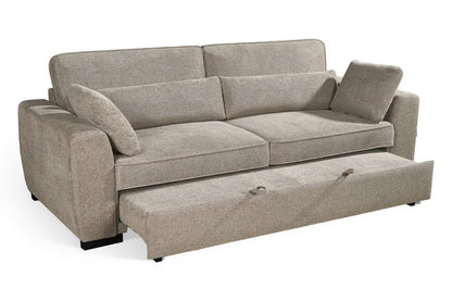 Alfie Beige Chenille Fabric 3 Seater Sofabed