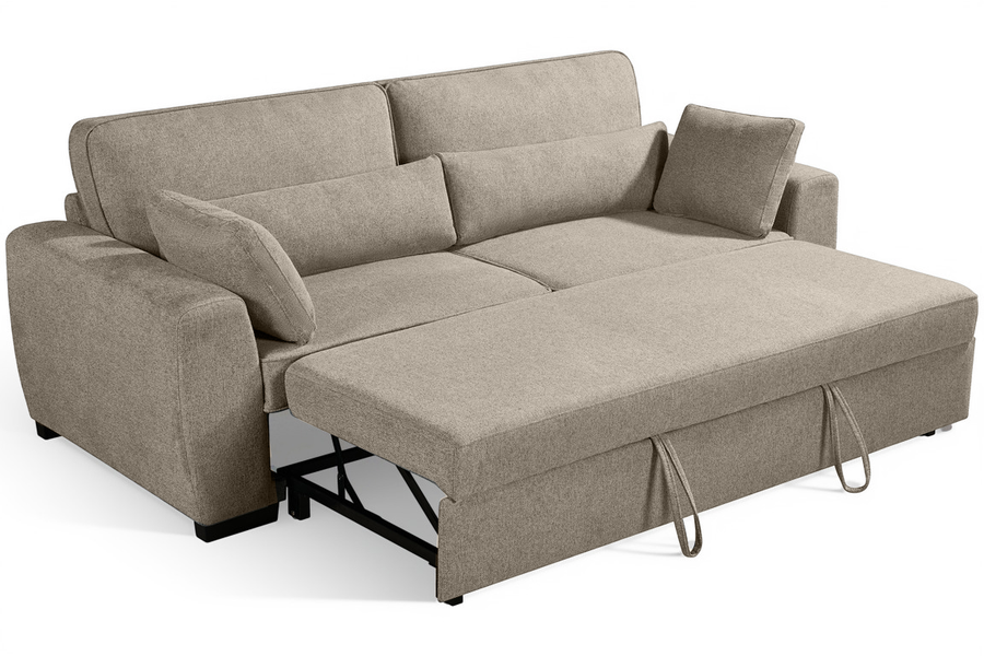 Alfie Beige Chenille Fabric 3 Seater Sofabed