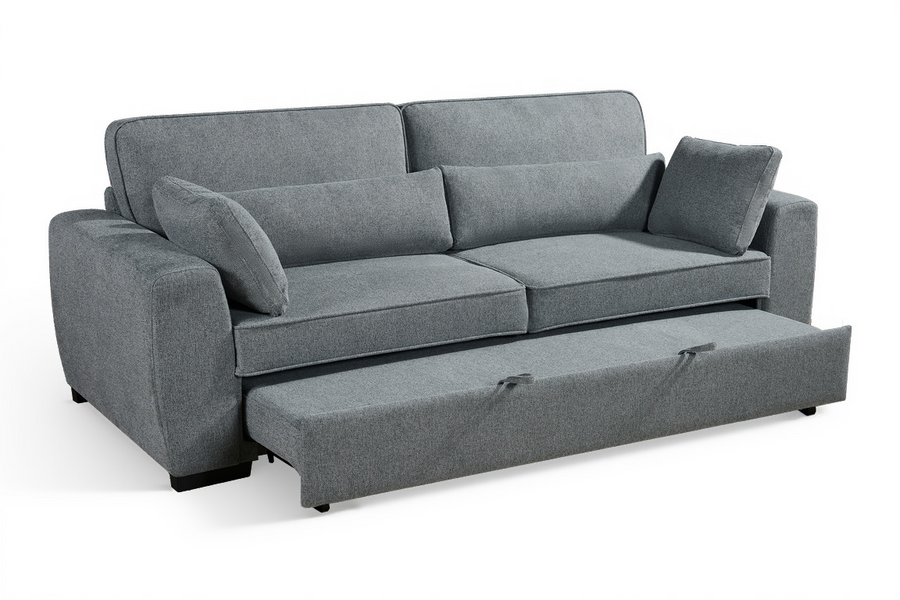 Alfie Dark Grey Chenille Fabric 3 Seater Sofabed