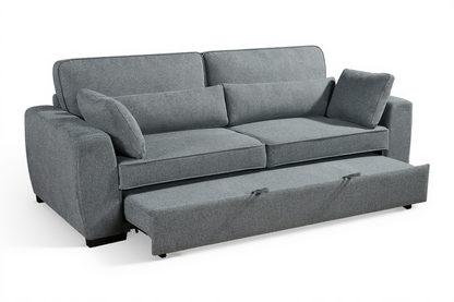 Alfie Dark Grey Chenille Fabric 3 Seater Sofabed
