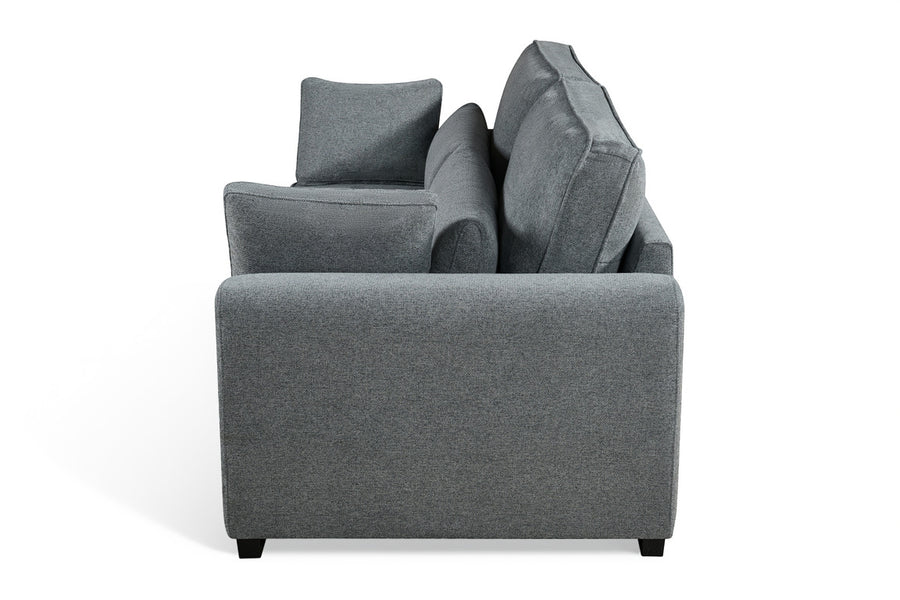 Alfie Dark Grey Chenille Fabric 3 Seater Sofabed
