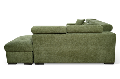 Amelia Olive Green 2C1 right hand corner sofa bed, gallery image 8