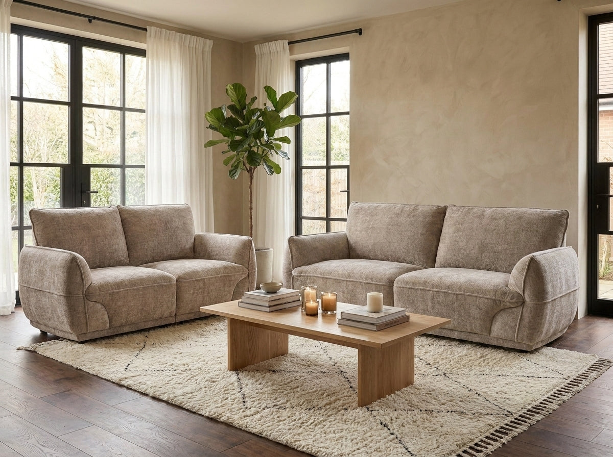 Angelo Beige 3+2+1 Seater Sofa Set