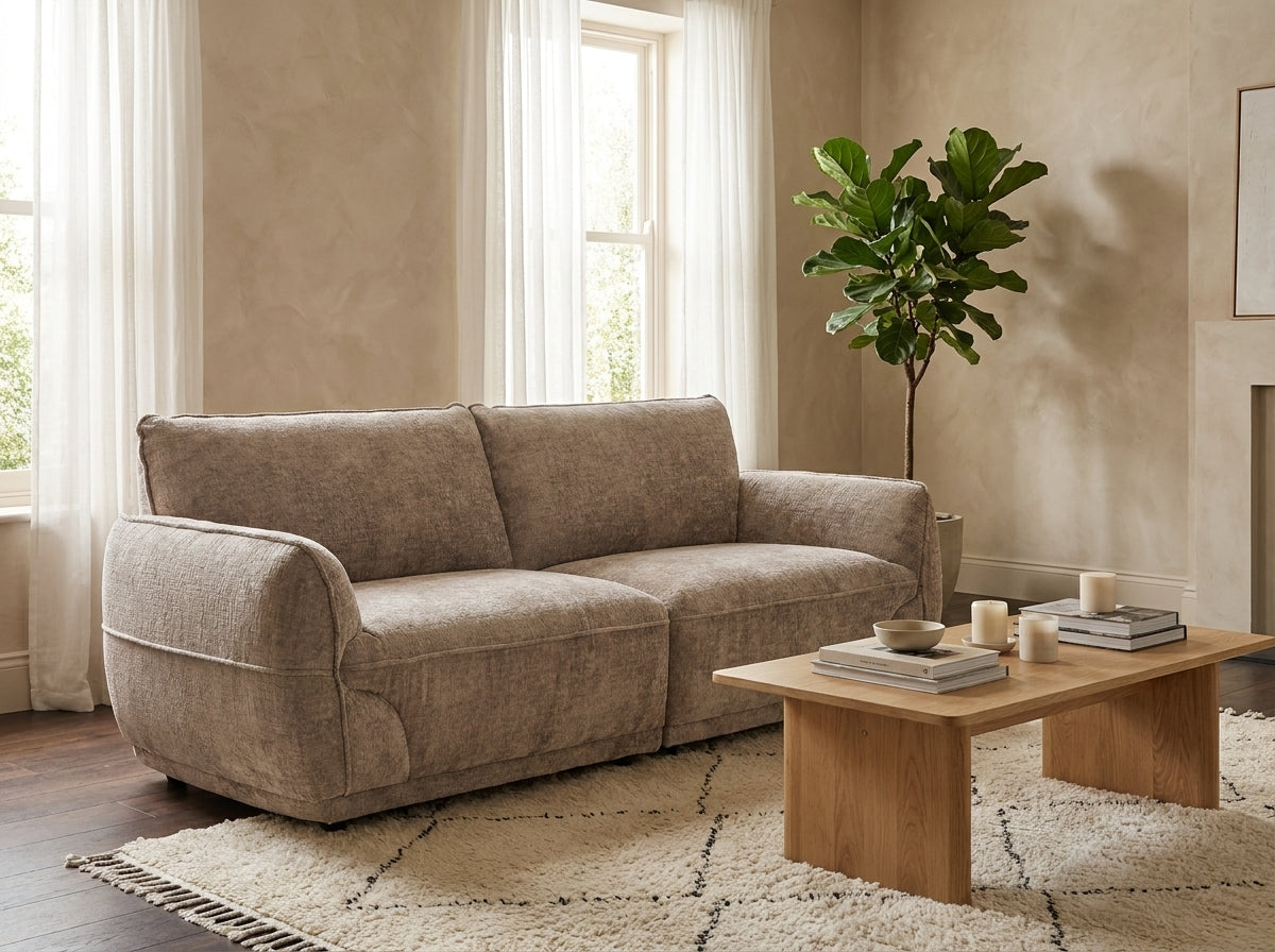 Angelo Beige 3 Seater Sofa