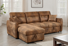 Archie Faux Leather Suede Brown Corner Sofabed with Storage