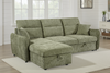Archie Green Chenille Fabric Corner Sofabed with Storage