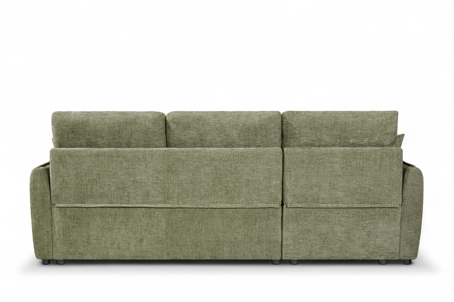 Archie Green Chenille Fabric Corner Sofabed with Storage