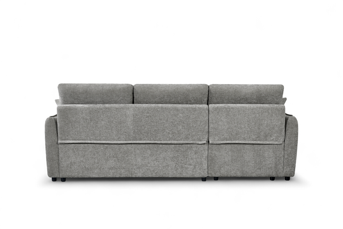 Archie Grey Chenille Fabric Corner Sofabed with Storage