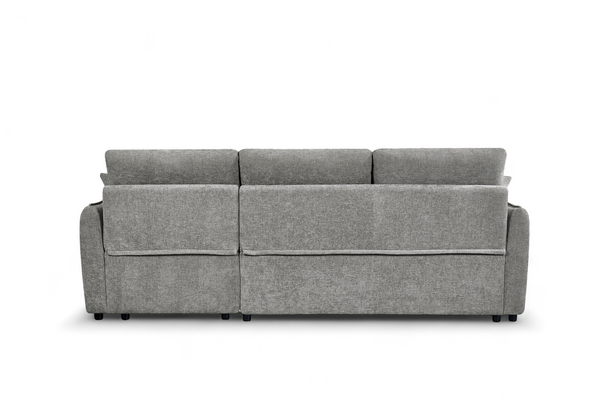 Archie Grey Chenille Fabric Corner Sofabed with Storage
