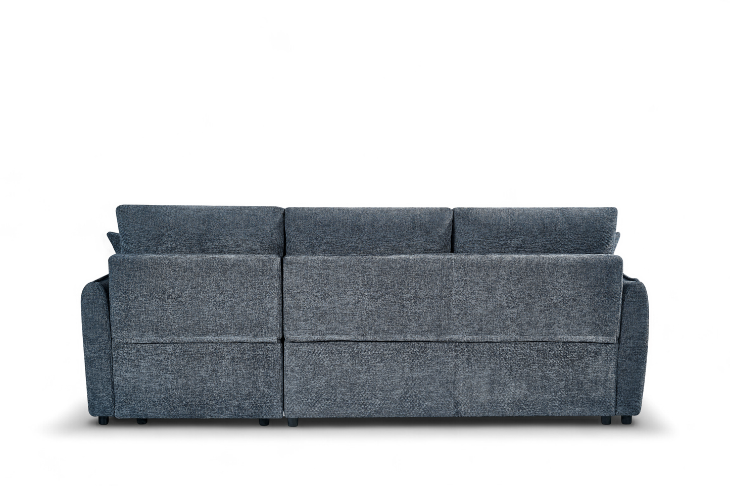 Archie Pale Blue Chenille Fabric Corner Sofabed with Storage