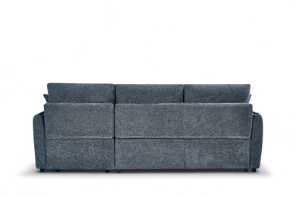 Archie Pale Blue Chenille Fabric Corner Sofabed with Storage