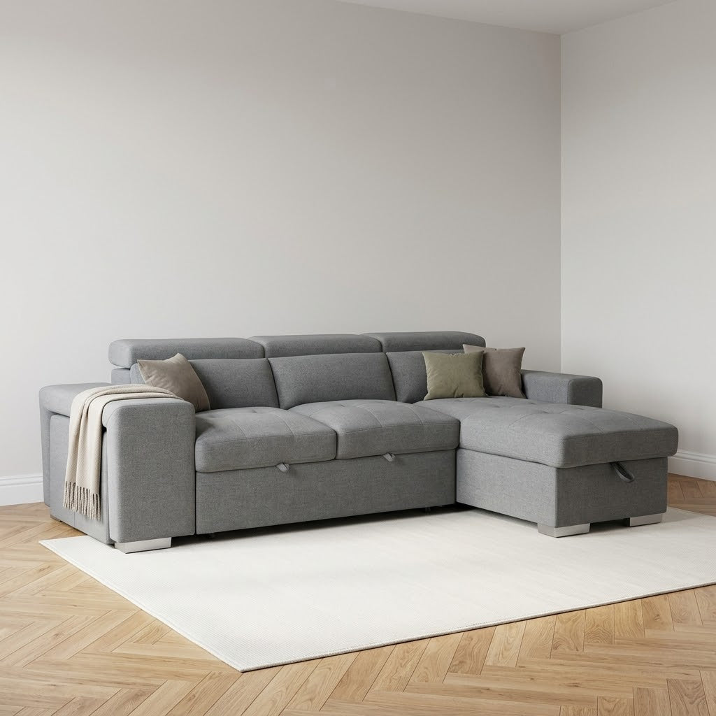 Artemis Universal Sofabed With Storage - Grey — main lifestyle image