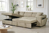 Arthur Beige Chenille Fabric Corner Sofabed with Storage