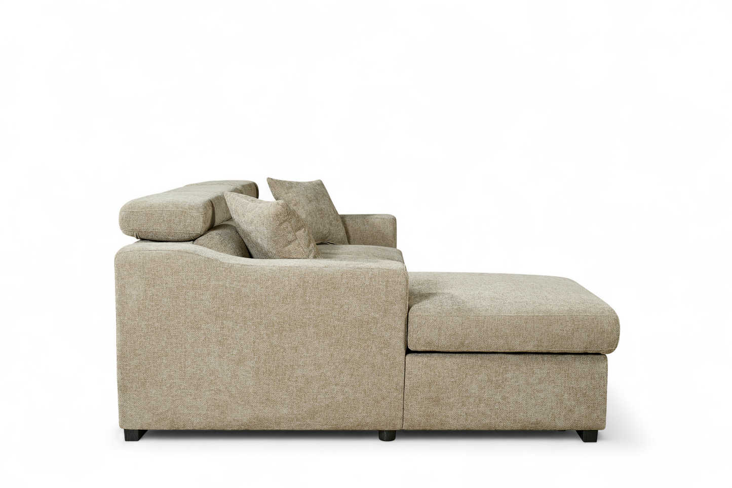 Arthur Beige Chenille Fabric Corner Sofabed with Storage