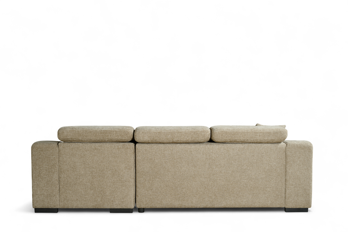 Arthur Beige Chenille Fabric Corner Sofabed with Storage